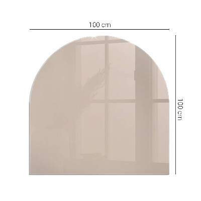 Glas unter Kamin halboval Farbe Hellbraun