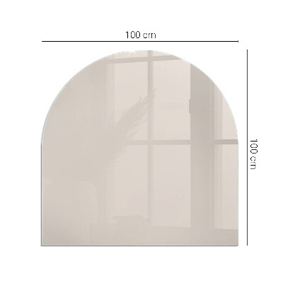 Glas unter Kamin halboval Farbe Blassrosa