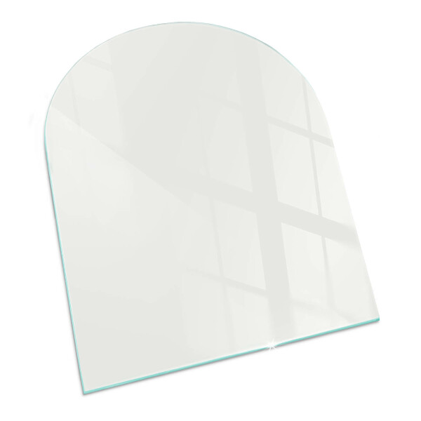 Glas unter Kamin halboval Farbe Elfenbein