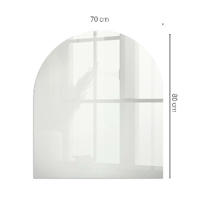 Glas unter Kamin halboval Farbe Elfenbein
