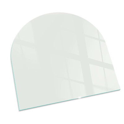 Glas unter Kamin halboval Farbe Elfenbein