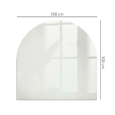 Glas unter Kamin halboval Farbe Elfenbein