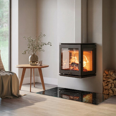 Glasplatte für Kamin rechteckig Elegantes Marmormuster