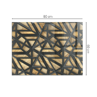Glasplatte für Kamin rechteckig Geometrie mit Holz