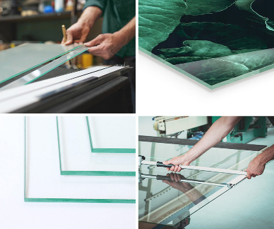 Glasplatte für Öfen rechteckig Geometrisches 3D-Muster