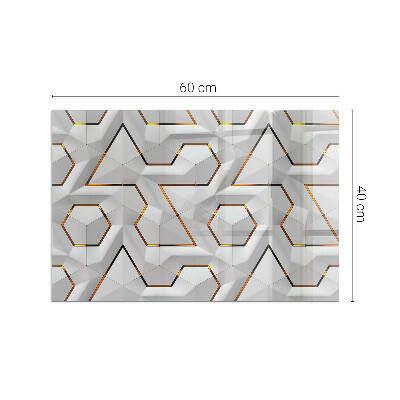 Glasplatte für Öfen rechteckig Geometrisches 3D-Muster