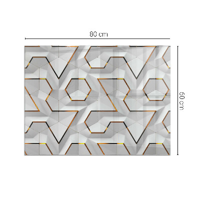 Glasplatte für Öfen rechteckig Geometrisches 3D-Muster