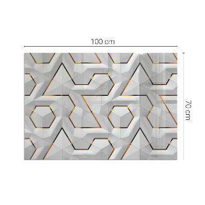 Glasplatte für Öfen rechteckig Geometrisches 3D-Muster