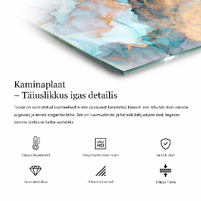 Glasplatte für Öfen rechteckig Geometrisches 3D-Muster