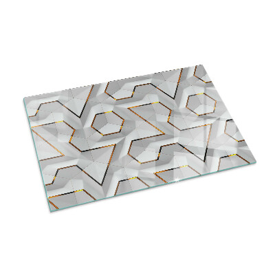 Glasplatte für Öfen rechteckig Geometrisches 3D-Muster