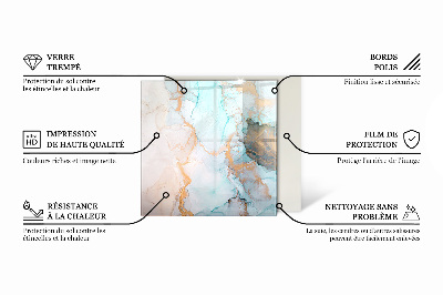 Glasplatte für Öfen rechteckig Geometrisches 3D-Muster