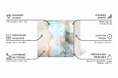 Glasplatte für Öfen rechteckig Geometrisches 3D-Muster