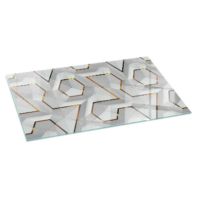 Glasplatte für Öfen rechteckig Geometrisches 3D-Muster