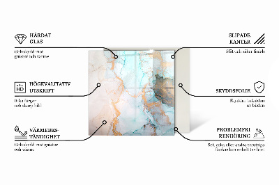 Glasplatte für Öfen rechteckig Geometrisches 3D-Muster