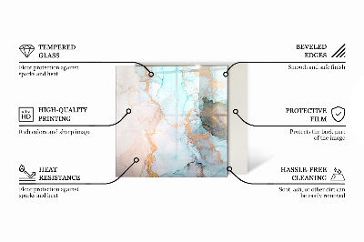 Glasplatte für Öfen rechteckig Geometrisches 3D-Muster