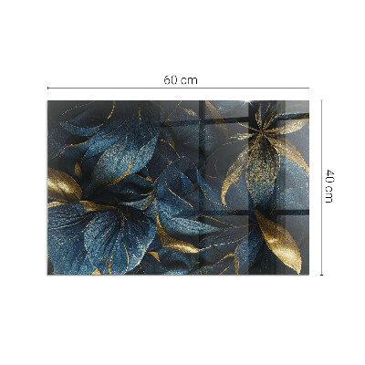 Glasplatte für Kamin rechteckig Elegante Blätter in Textur