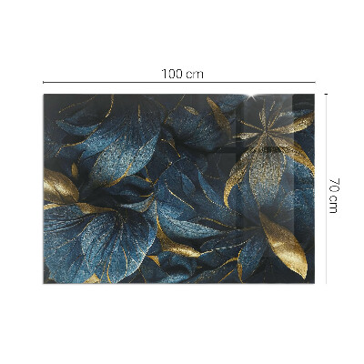 Glasplatte für Kamin rechteckig Elegante Blätter in Textur