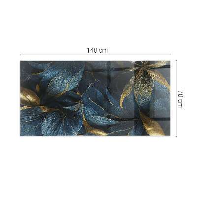 Glasplatte für Kamin rechteckig Elegante Blätter in Textur