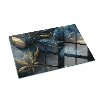 Glasplatte für Kamin rechteckig Elegante Blätter in Textur