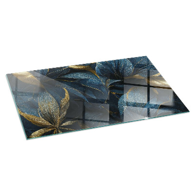 Glasplatte für Kamin rechteckig Elegante Blätter in Textur