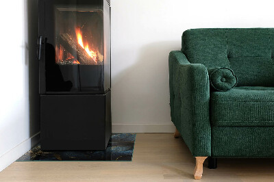 Glasplatte für Kamin rechteckig Elegante Blätter in Textur