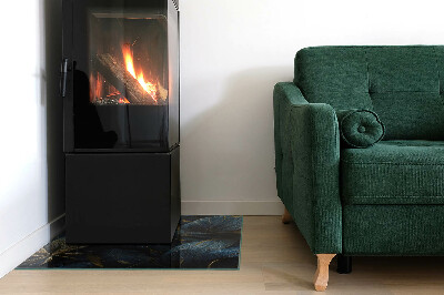 Glasplatte für Kamin rechteckig Elegante Blätter in Textur