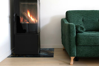 Glasplatte für Kamin rechteckig Elegante Blätter in Textur