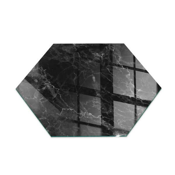 Vorlegeplatte für Kaminöfen sechseckig Stilvolles Marmormotiv