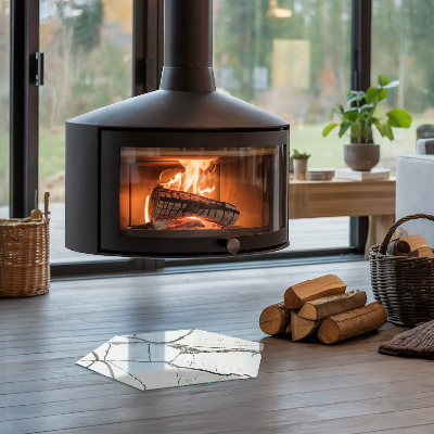 Glas unter Kamin sechseckig Marmoradern in elegantem Stil
