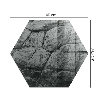 Glasplatte für Öfen sechseckig Steinoptik in natürlicher Ausführung