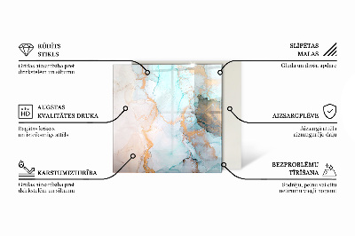 Glas unter Kamin sechseckig Abstraktes Marmormotiv