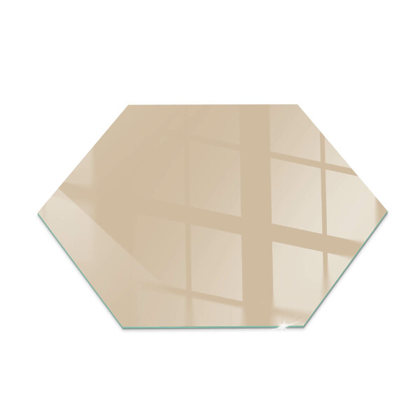 Kaminofen Glas Bodenplatte sechseckig Farbe Beige