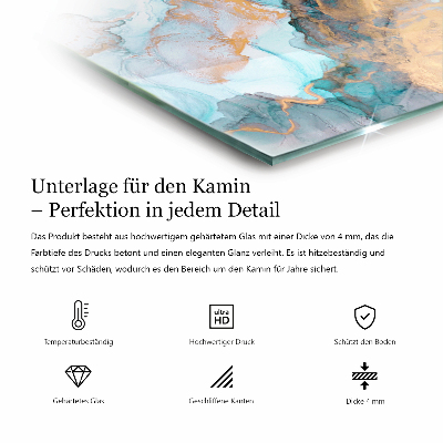 Vorlegeplatte für Kaminöfen sechseckig Farbe Hellgrau