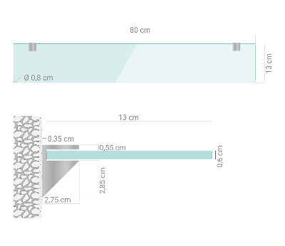 Glasregal Bad transparent