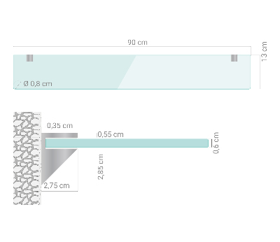 Glasregal Bad transparent