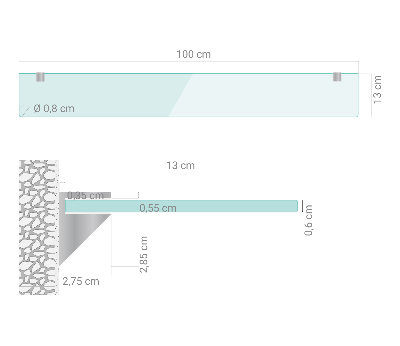 Glasregal Bad transparent