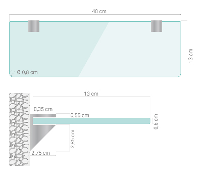Glasregal Bad transparent