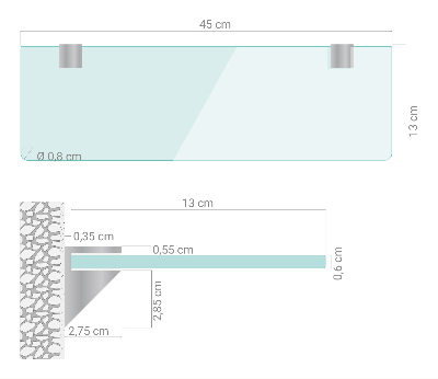 Glasregal Bad transparent