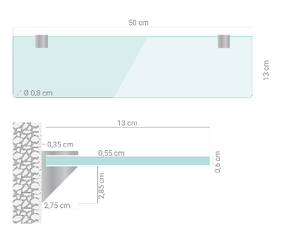 Glasregal Bad transparent