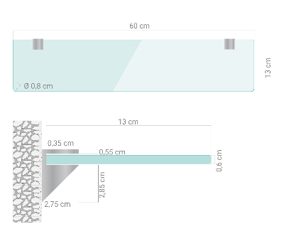 Glasregal Bad transparent