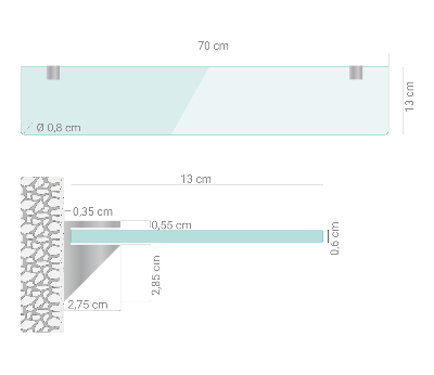 Glasregal Bad transparent