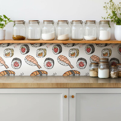 Vinylové obklady na stěnu Kreslené sushi
