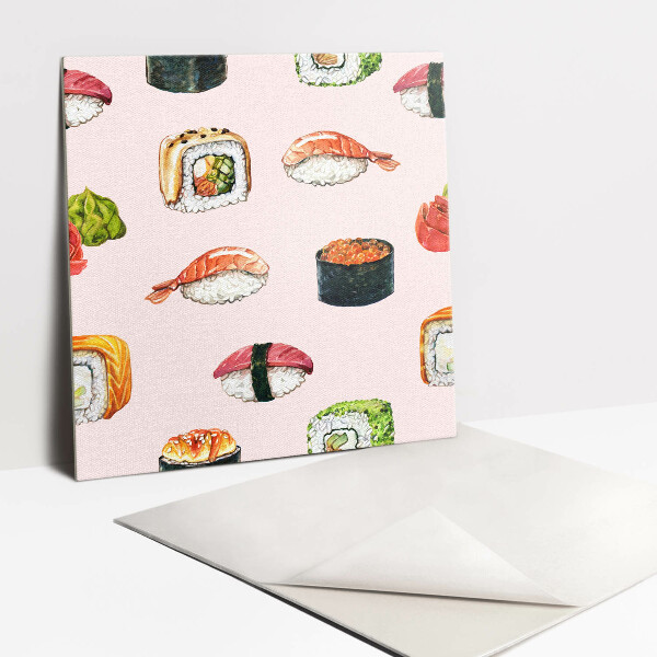 Vinylové obklady na stěnu Kreslené sushi