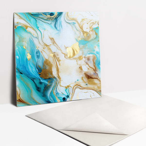 Vinylové obklady Modrý mramor a zlato