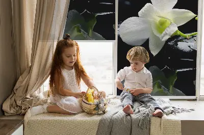 Fensterrollo mit dem Design Orchideen und Eleganz
