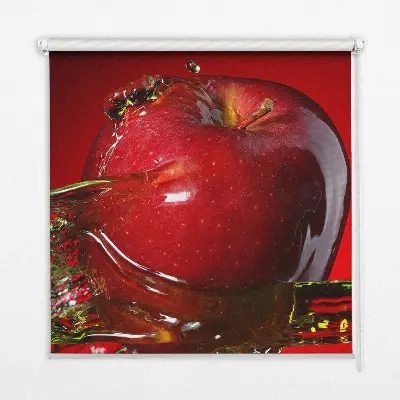 Rollo Fenster in der Farbe roter Apfel in der Tiefe