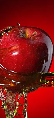 Rollo Fenster in der Farbe roter Apfel in der Tiefe