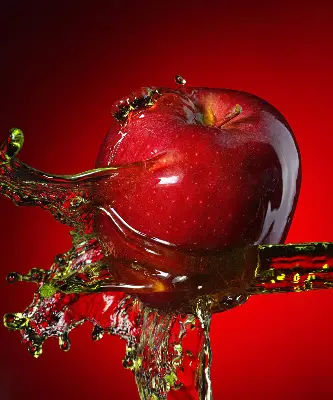Rollo Fenster in der Farbe roter Apfel in der Tiefe