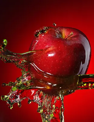 Rollo Fenster in der Farbe roter Apfel in der Tiefe