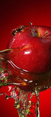 Rollo Fenster in der Farbe roter Apfel in der Tiefe